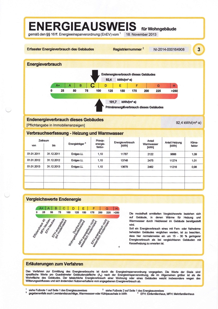 Energieausweis Reihenendhaus R�hen