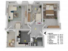 Grundriss **possiel makes it possible** Gem�tlichkeit in drei Zimmern! Wohnen und Leben im Gr�nen!