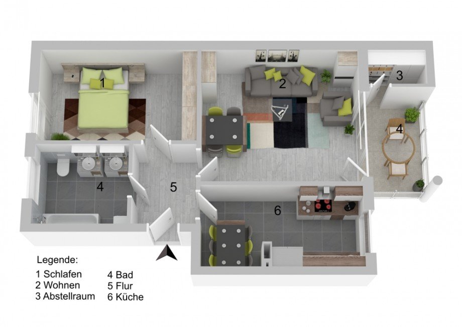 Grundriss Etagenwohnung Wolfsburg / Tiergartenbreite