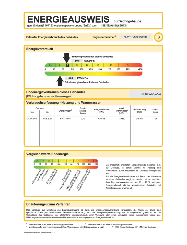 Energieausweis Kwh Erdgeschosswohnung Wolfsburg / Detmerode