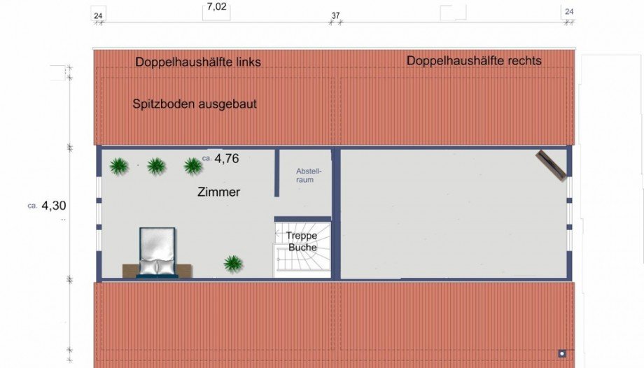Grundriss Spitzboden Doppelhaush�lfte Velpke