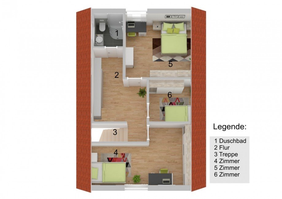Grundriss Dachgeschoss Einfamilienhaus Wolfsburg / Tiergartenbreite