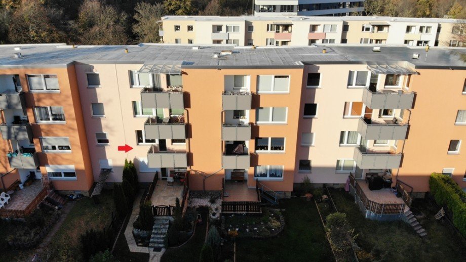 Luft S�d Balkonansicht Etagenwohnung Wolfsburg