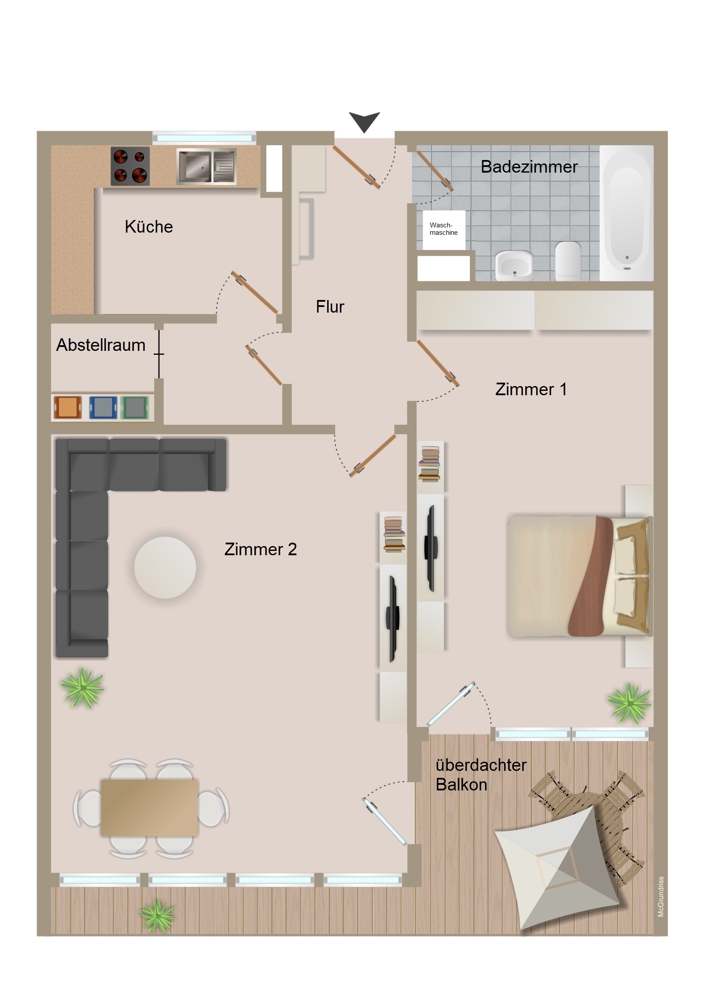 Grundriss Etagenwohnung Wolfsburg / Schillerteich