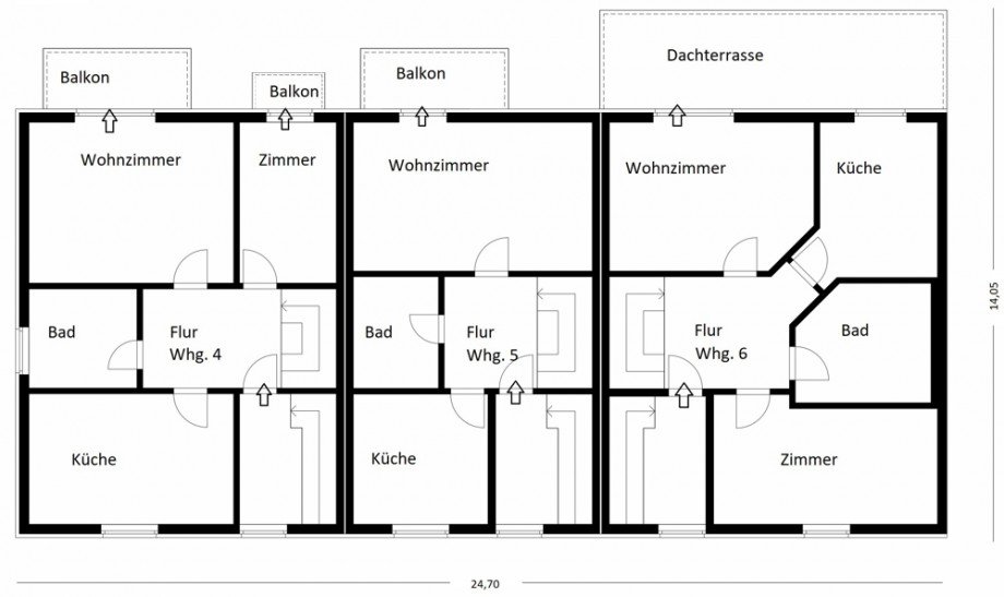 Obergeschoss Mehrfamilienhaus Wolfsburg