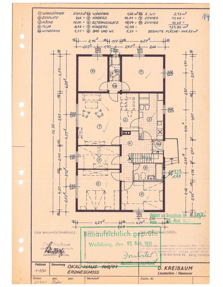Grundriss Haus Wohngrundst�ck Wolfsburg