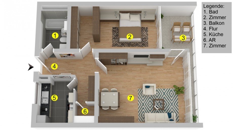 Grundriss Etagenwohnung Wolfsburg