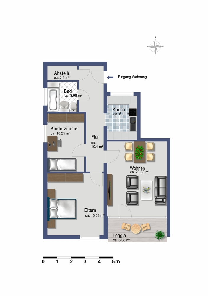 Grundriss Etagenwohnung Braunschweig / Weststadt