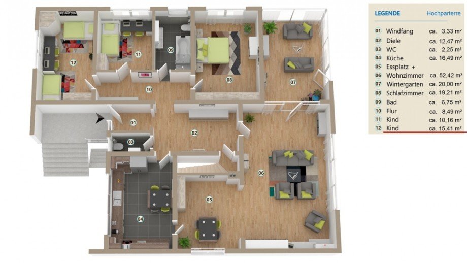 Hochparterre Wohnen Bungalow R�hen