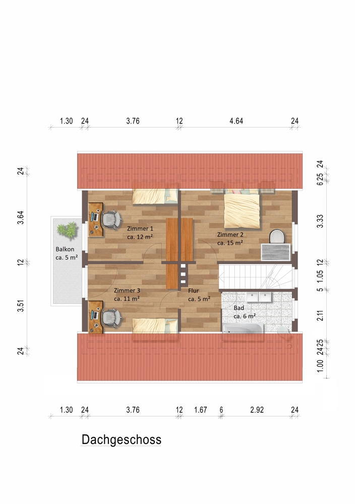 Obergeschoss Einfamilienhaus Wagenhoff