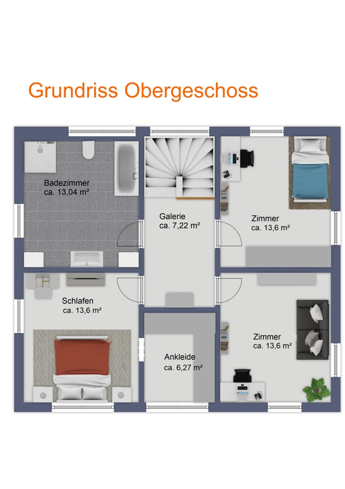 Grundriss Obergeschoss Einfamilienhaus Gro� Tw�lpstedt