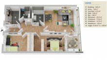 Grundriss **possiel makes it possible** Schillerteichcenter 3 ZI WHG Toller Ausblick 13.OG