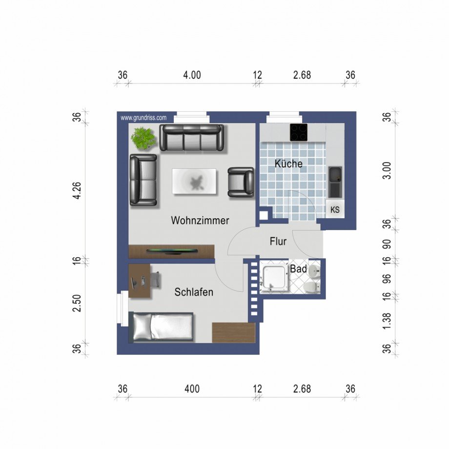 Grundriss Etagenwohnung Braunschweig / Bienrode