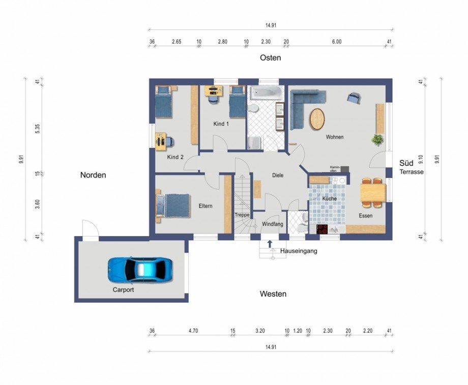2. Erdgeschoss Zweifamilienhaus Lehre