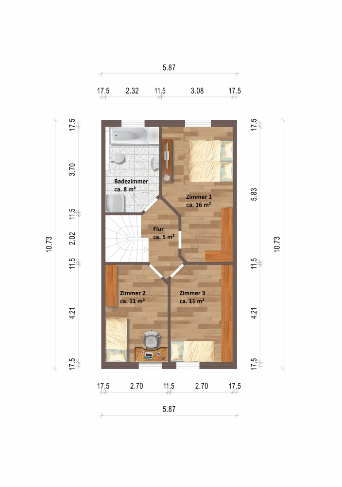 Obergeschoss Reihenmittelhaus Danndorf