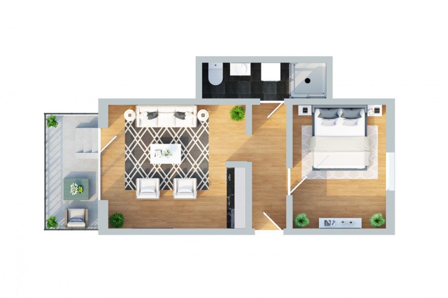 Grundriss Erdgeschosswohnung Osloss