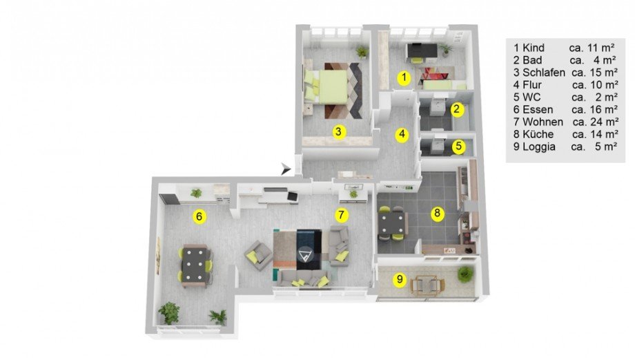 Grundriss Etagenwohnung Wolfsburg / Alt Wolfsburg