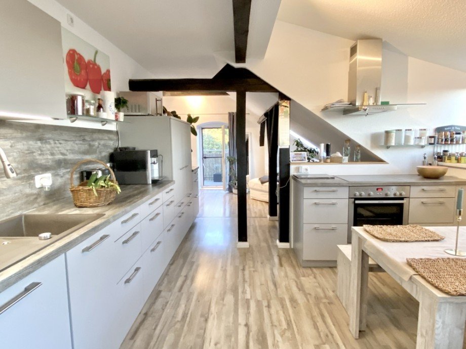 K�chenblick Dachgeschosswohnung Helmstedt