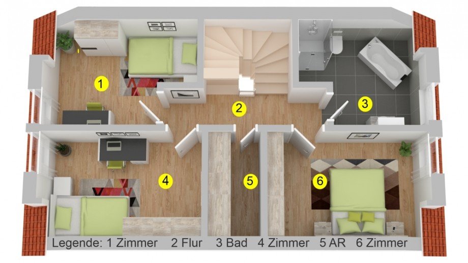 Dachgeschoss Reihenmittelhaus Wolfsburg