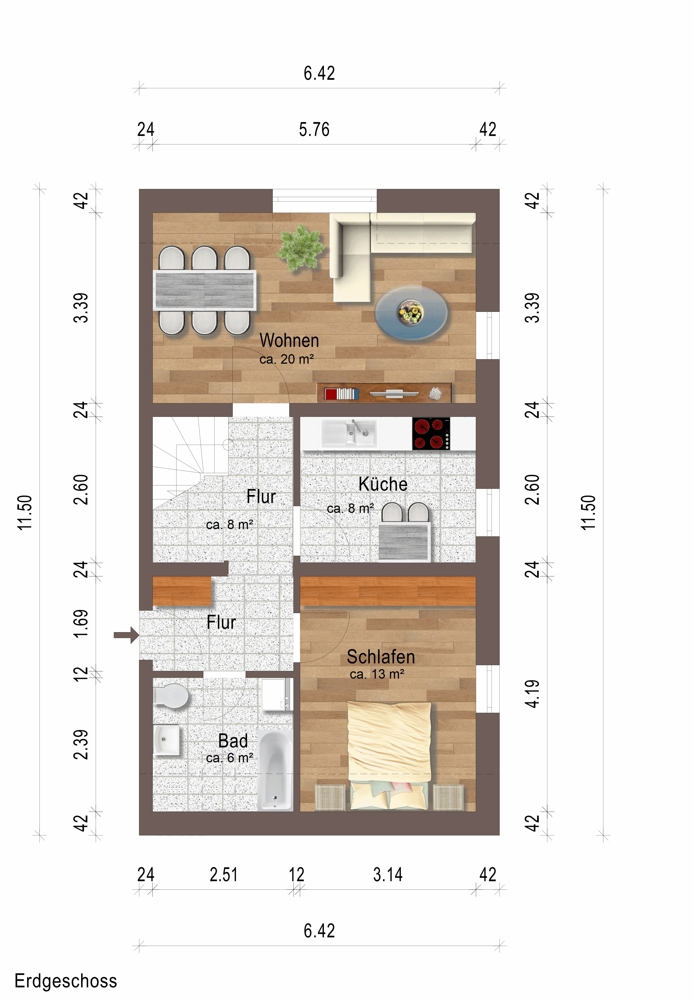 Erdgeschoss Maisonettewohnung Wolfsburg / Neuhaus