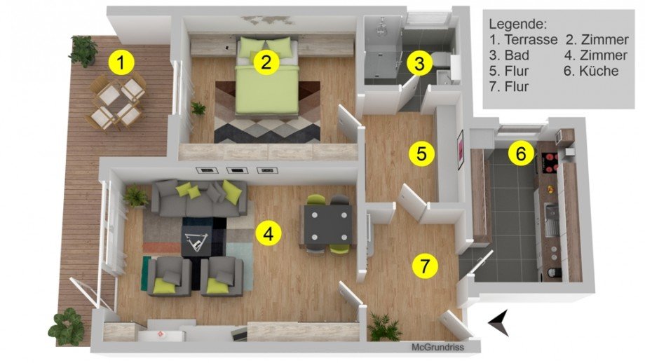 Grundriss Erdgeschosswohnung Wolfsburg