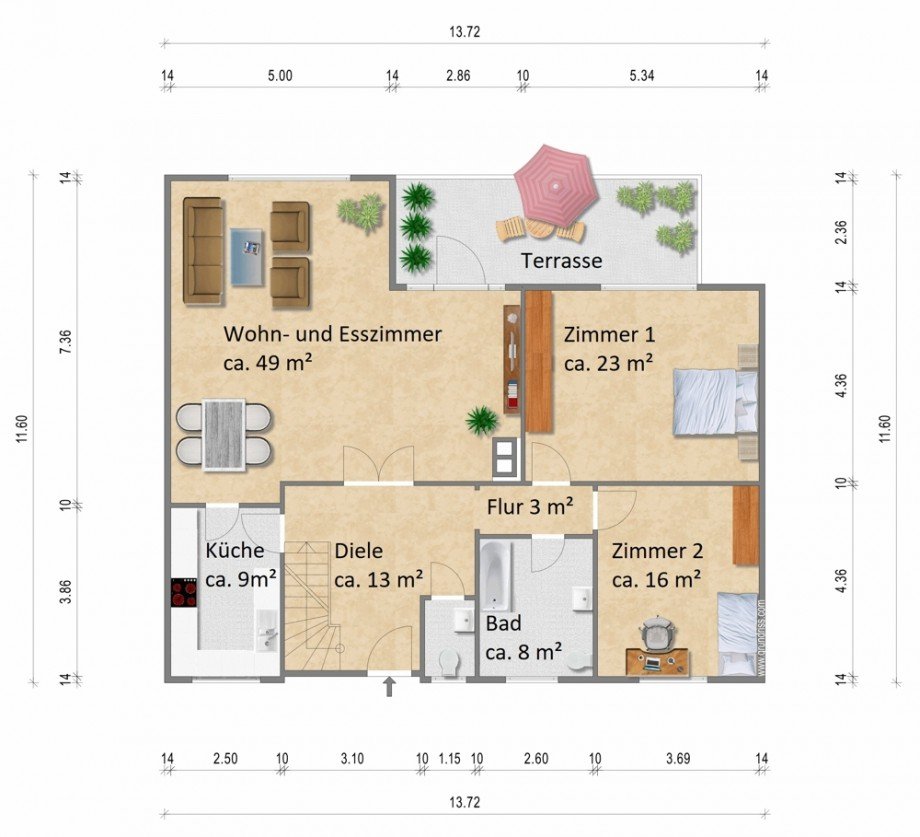 23 Grundriss EG Bungalow Leiferde