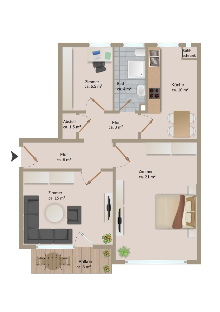 Grundriss Etagenwohnung Wolfsburg