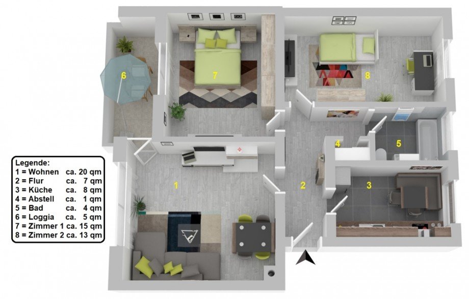 Grundriss Etagenwohnung Braunschweig / Melverode
