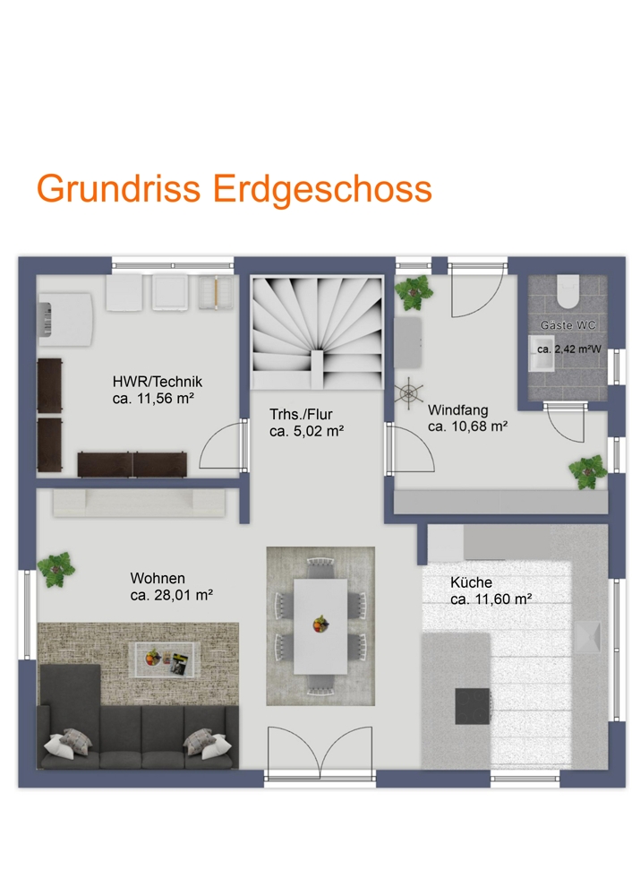 Grundriss Erdgeschoss Einfamilienhaus Gro� Tw�lpstedt