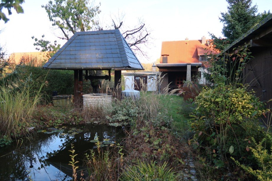 Teich mit Brunnen Einfamilienhaus Wolfsburg / Barnstorf