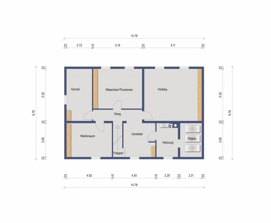 1. Kellergeschoss Zweifamilienhaus Lehre
