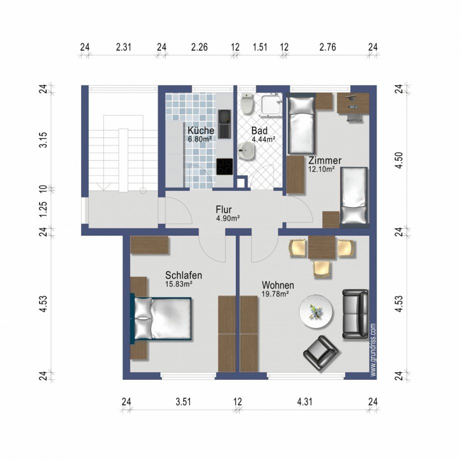 WG 3. OG links Etagenwohnung Wolfsburg