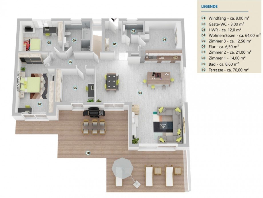 Wohngeschoss Bungalow Wolfsburg / S�lfeld